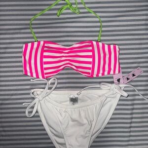 NWTS Bikini neon pink, green and white Small A&F/Wild Fable​